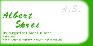 albert sprei business card